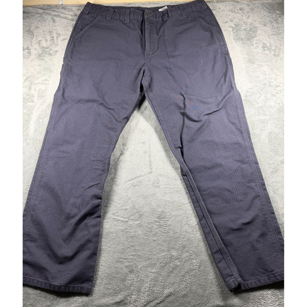 Carhartt 101710 PTB Carpenter Pants Men's 44x32 Gray Duck Canvas Relaxed Fit